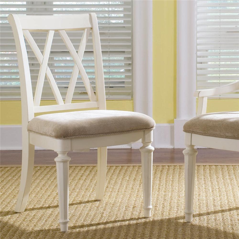 American Drew Camden Light Splat Back Side Chair with Cushion Seat